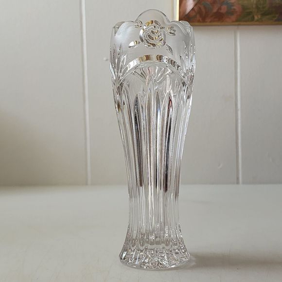 Vintage Oneida Crytal Southern Garden Flower Bud Vase 7x2.2inch 1992 Germany - Picture 11 of 11